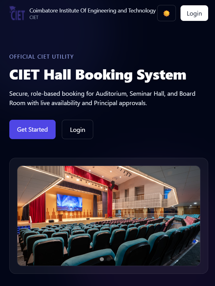 CIET Hall Booking